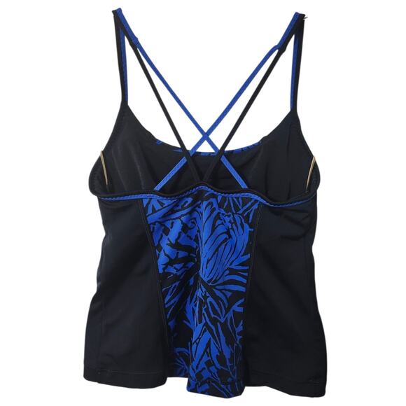 Lands End Tankini Swimsuit Top 2 Blue Strappy - Picture 8 of 10